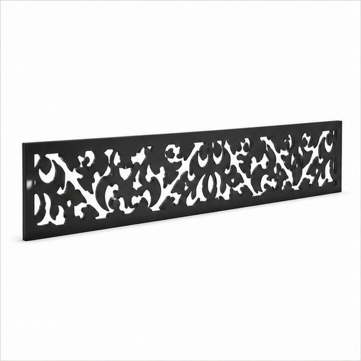 Leaf Scatter Lace laser cut metal fence topper insert perspective view, Design 203