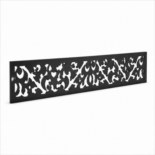 Leaf Scatter Lace laser cut metal fence topper insert perspective view, Design 203
