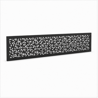 Micro Dot Privacy Mesh laser cut metal fence topper insert perspective view, Design 204