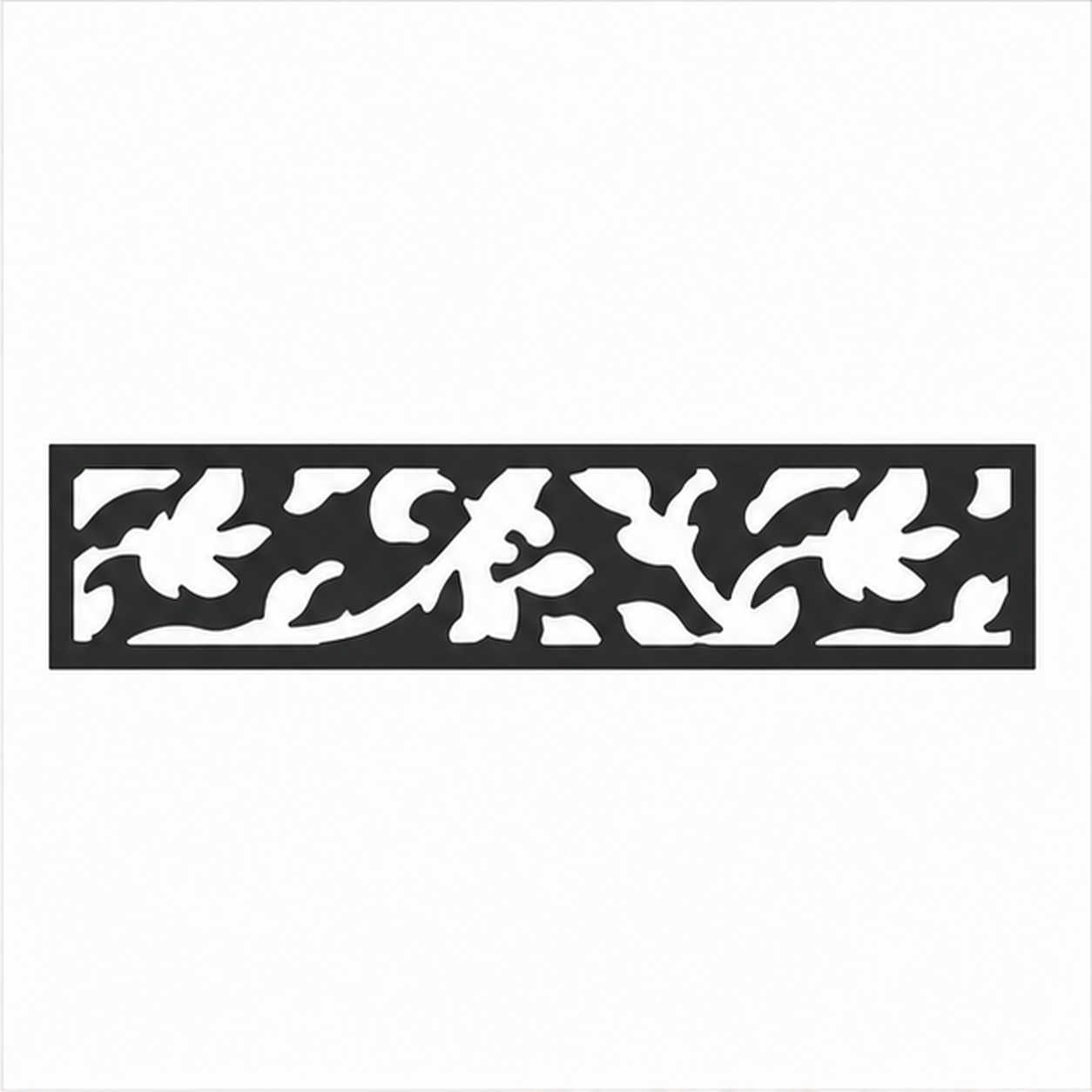 Bold Acanthus Vine decorative metal fence topper front pattern for WPC composite fencing, Design 206