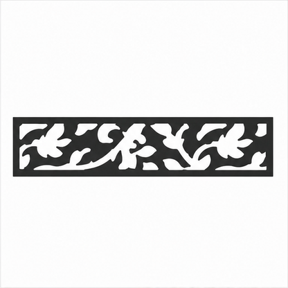 Bold Acanthus Vine decorative metal fence topper front pattern for WPC composite fencing, Design 206