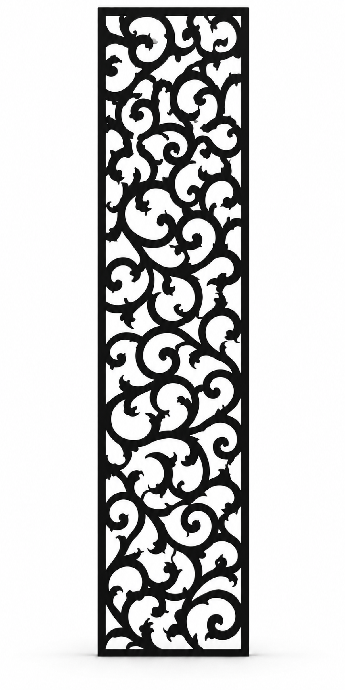 Design 206 Dense Baroque Scroll Laser Cut Metal Privacy Screen Panel front main view