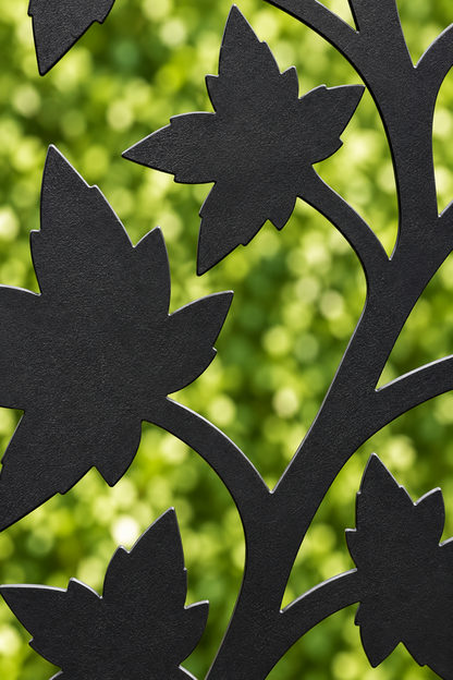 Design 207 Climbing Maple Vine Laser Cut Metal Privacy Screen Panel close-up detail view