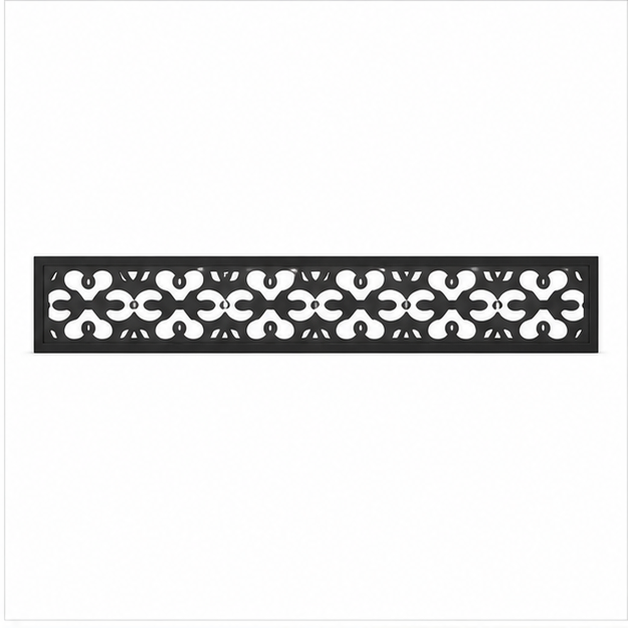 Daisy Cross Band decorative metal fence topper front pattern for WPC composite fencing, Design 207