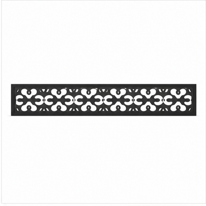 Daisy Cross Band decorative metal fence topper front pattern for WPC composite fencing, Design 207