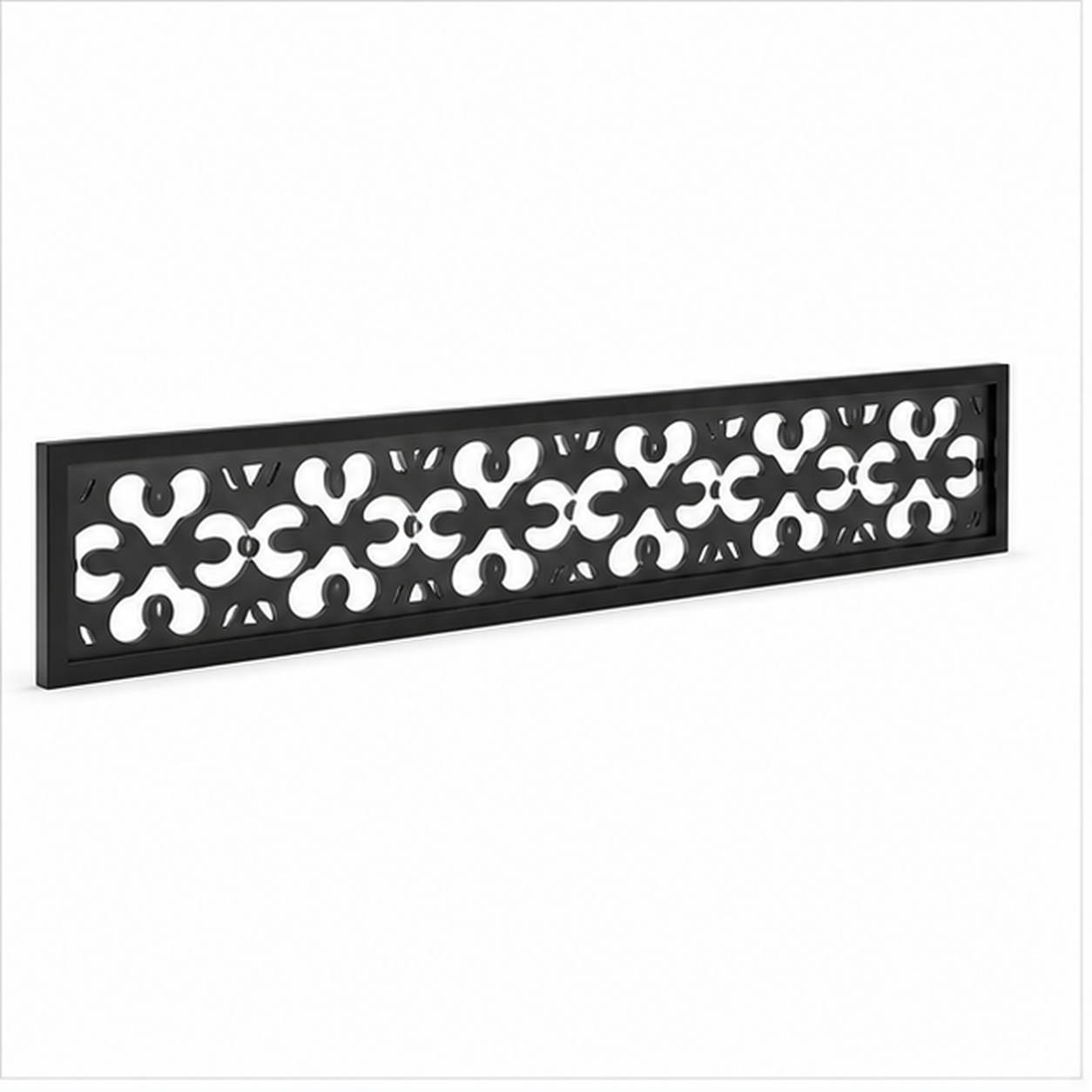 Daisy Cross Band laser cut metal fence topper insert perspective view, Design 207