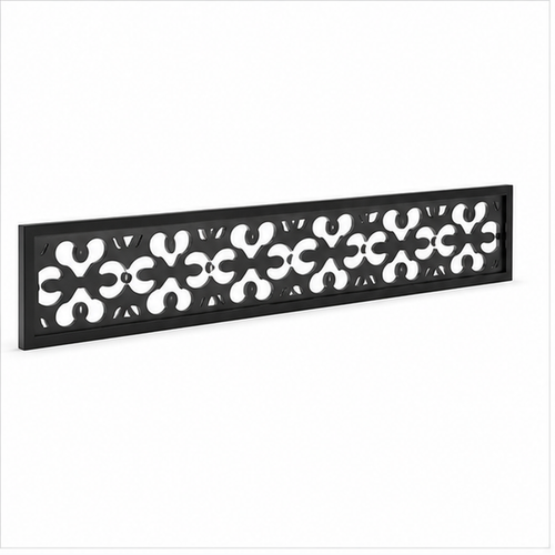 Daisy Cross Band laser cut metal fence topper insert perspective view, Design 207