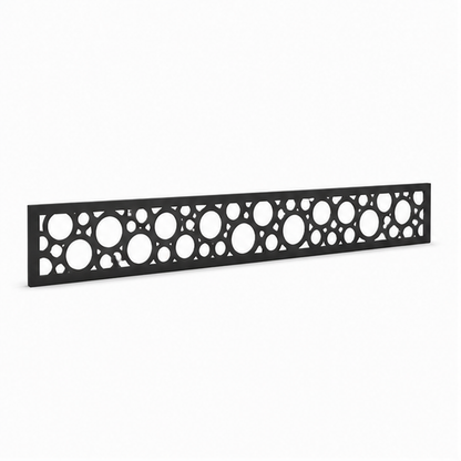 Round Flower Chain laser cut metal fence topper insert perspective view, Design 208