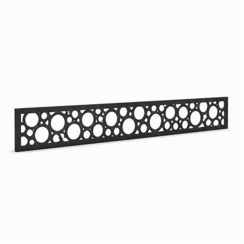 Round Flower Chain laser cut metal fence topper insert perspective view, Design 208