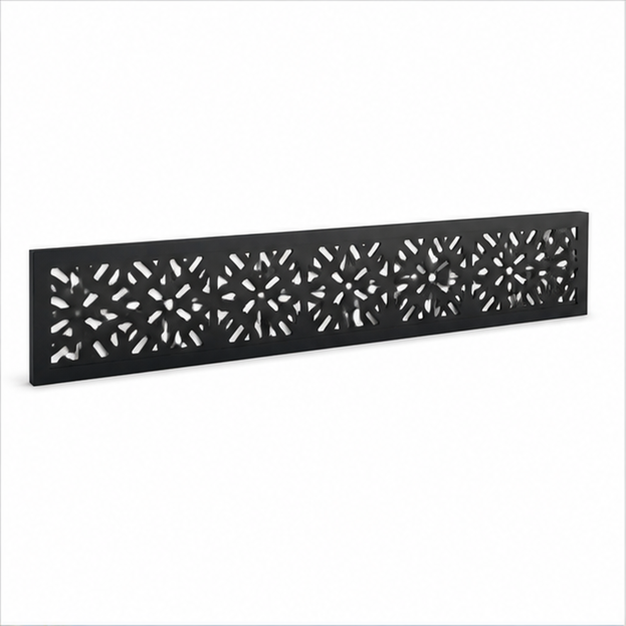 Fine Pebble Privacy Mesh laser cut metal fence topper insert perspective view, Design 210