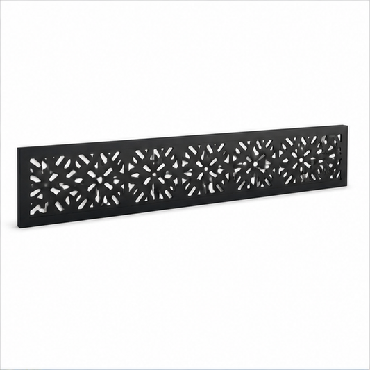 Fine Pebble Privacy Mesh laser cut metal fence topper insert perspective view, Design 210