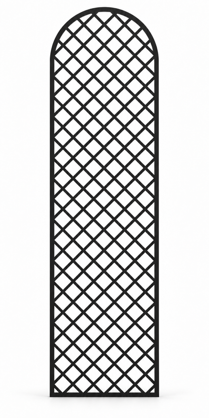 Design 211 Arched Diamond Mesh Laser Cut Metal Privacy Screen Panel front main view