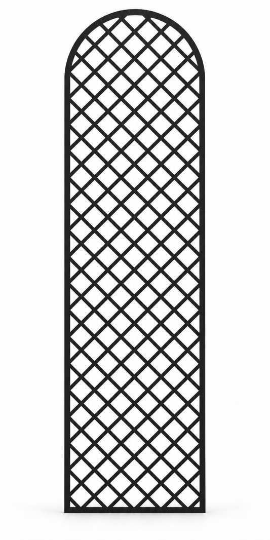 Design 211 Arched Diamond Mesh Laser Cut Metal Privacy Screen Panel front main view