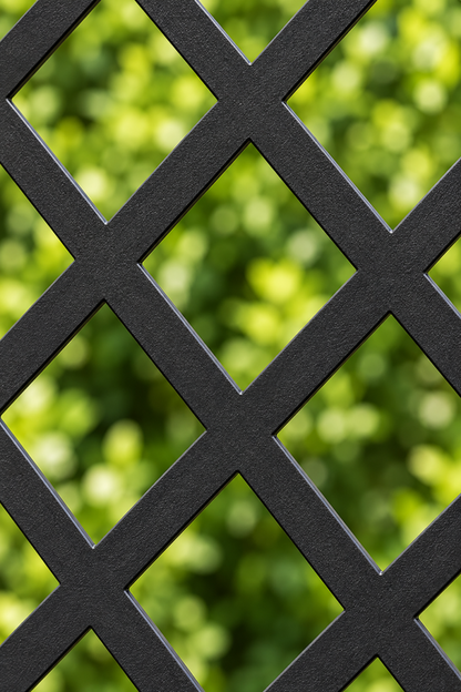 Design 211 Arched Diamond Mesh Laser Cut Metal Privacy Screen Panel close-up detail view