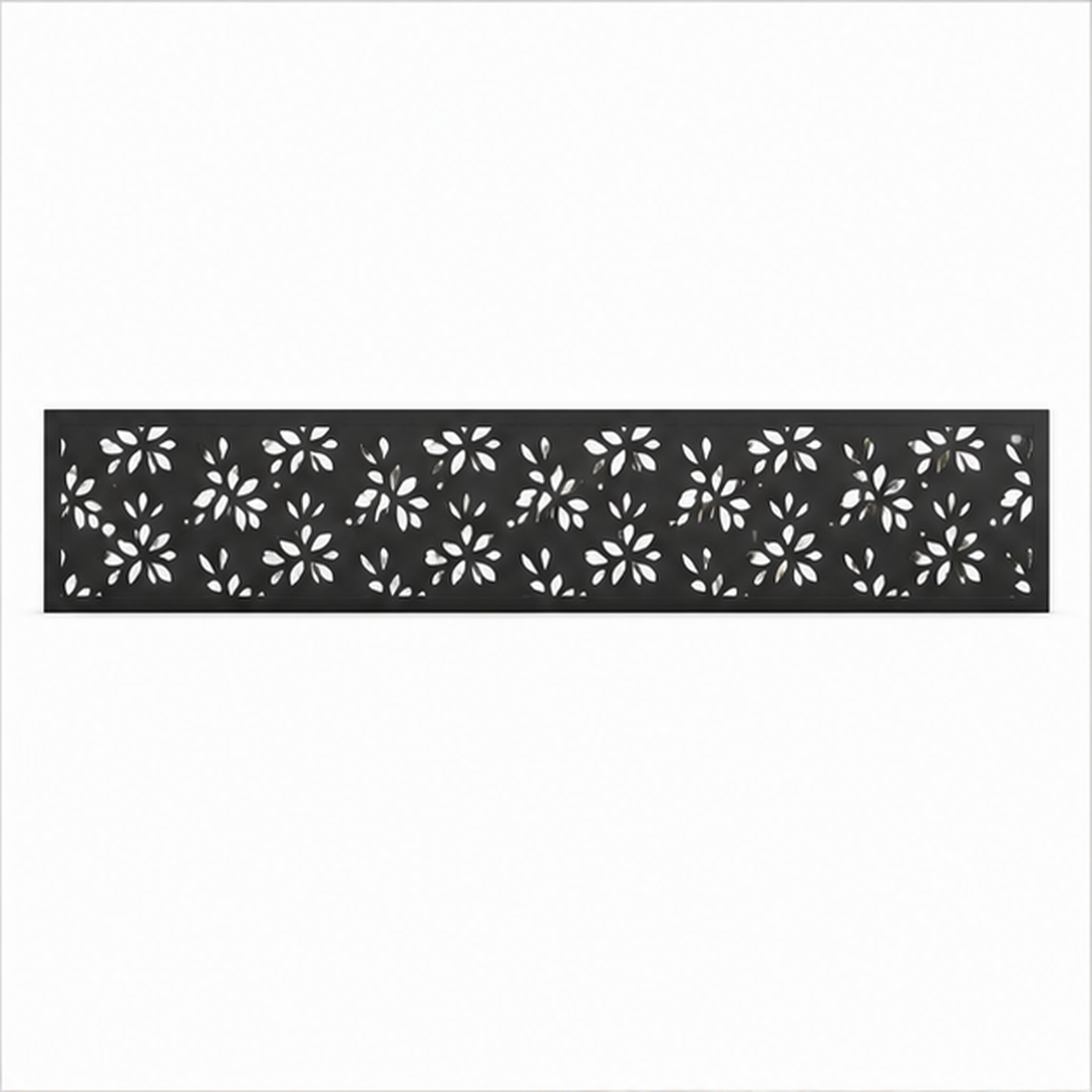Small Blossom Scatter decorative metal fence topper front pattern for WPC composite fencing, Design 211