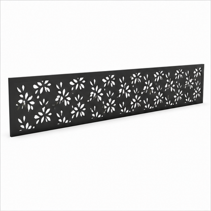 Small Blossom Scatter laser cut metal fence topper insert perspective view, Design 211