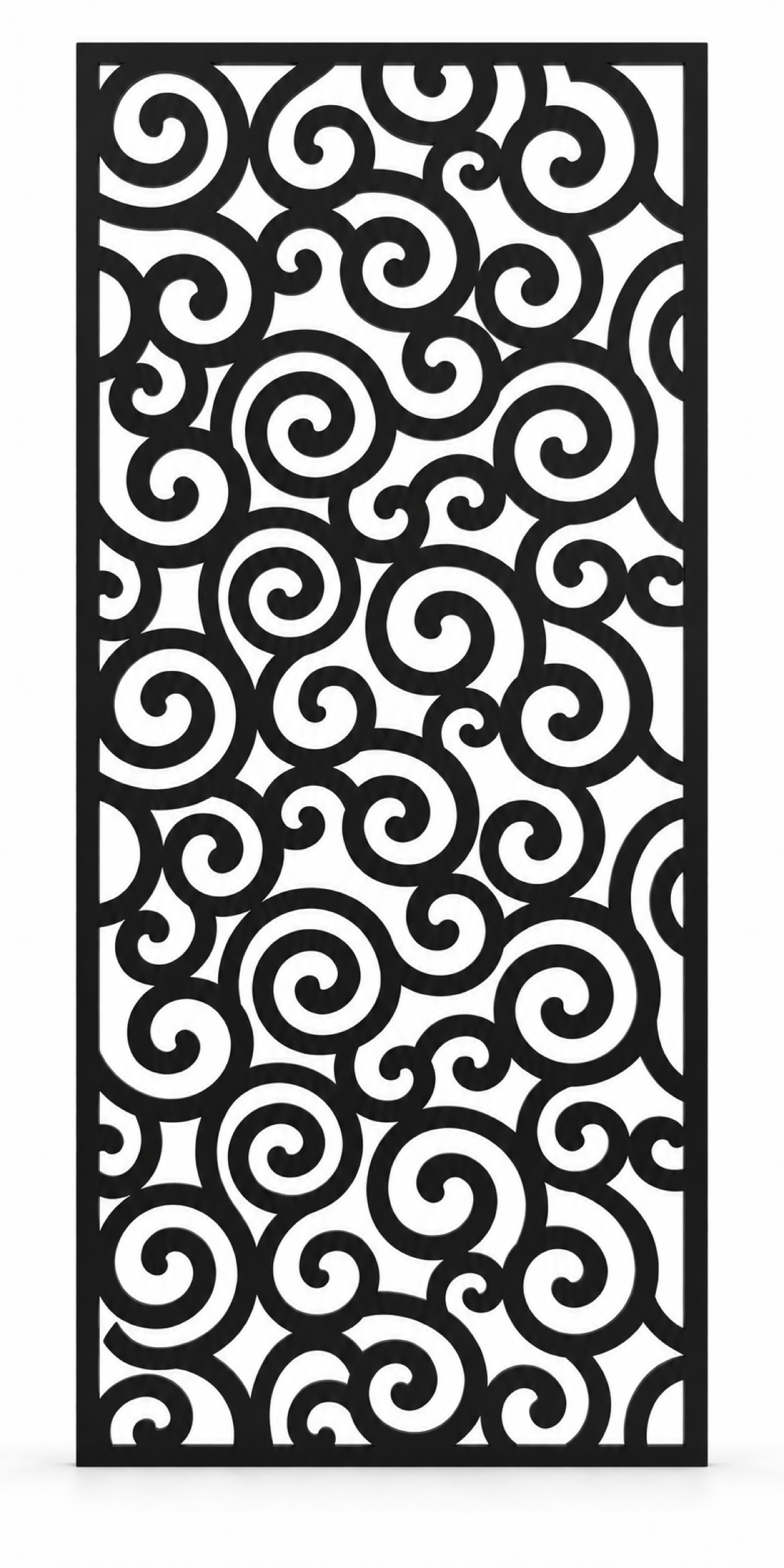 Design 212 Spiral Cloud Field Laser Cut Metal Privacy Screen Panel front main view