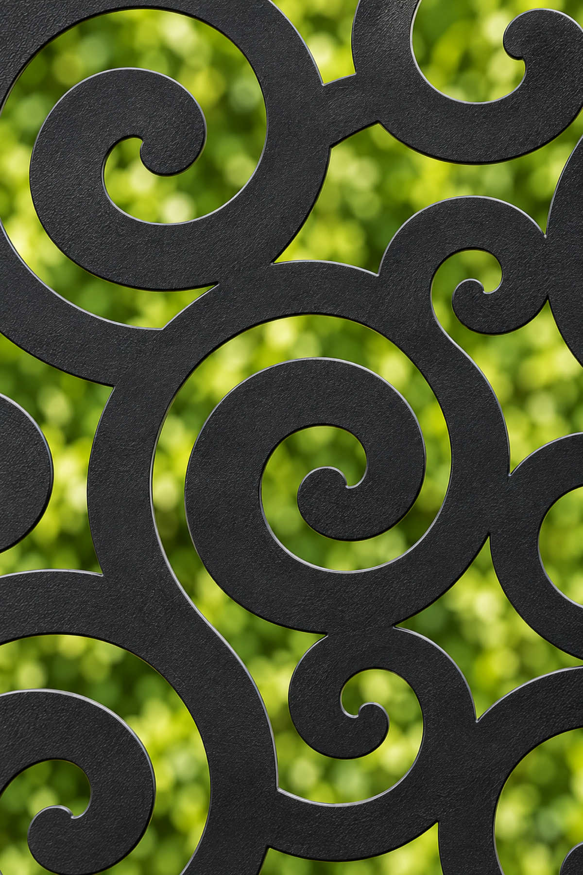 Design 212 Spiral Cloud Field Laser Cut Metal Privacy Screen Panel close-up detail view