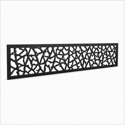 Triangle Diamond Lattice laser cut metal fence topper insert perspective view, Design 212