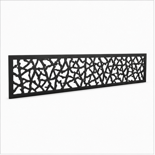 Triangle Diamond Lattice laser cut metal fence topper insert perspective view, Design 212