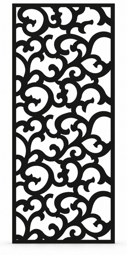 Design 213 Rolling Cloud Repeat Laser Cut Metal Privacy Screen Panel front main view