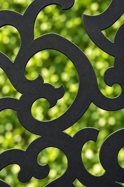 Design 213 Rolling Cloud Repeat Laser Cut Metal Privacy Screen Panel close-up detail view
