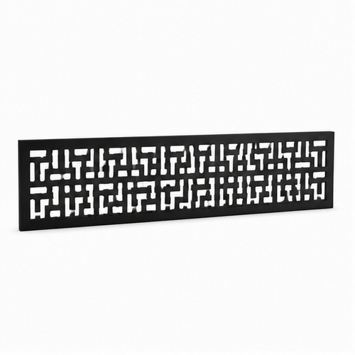 Digital Maze Privacy laser cut metal fence topper insert perspective view, Design 214