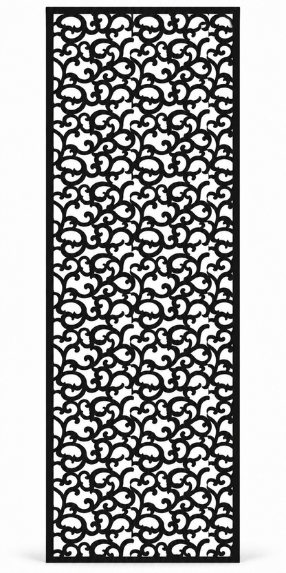 Design 214 Fine Cloud Filigree Laser Cut Metal Privacy Screen Panel front main view