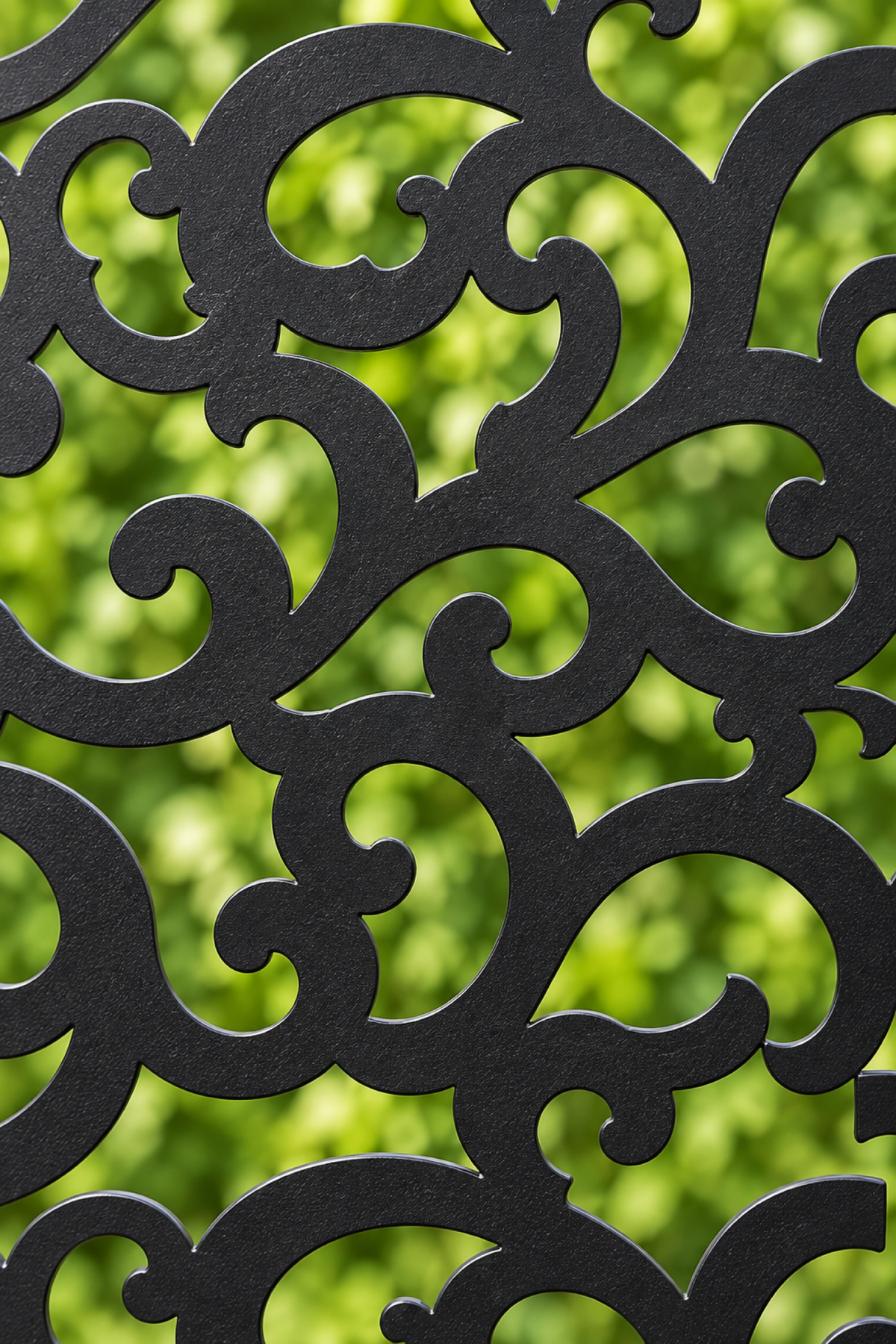 Design 214 Fine Cloud Filigree Laser Cut Metal Privacy Screen Panel close-up detail view