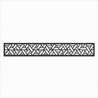 Chevron Leaf Band decorative metal fence topper front pattern for WPC composite fencing, Design 216