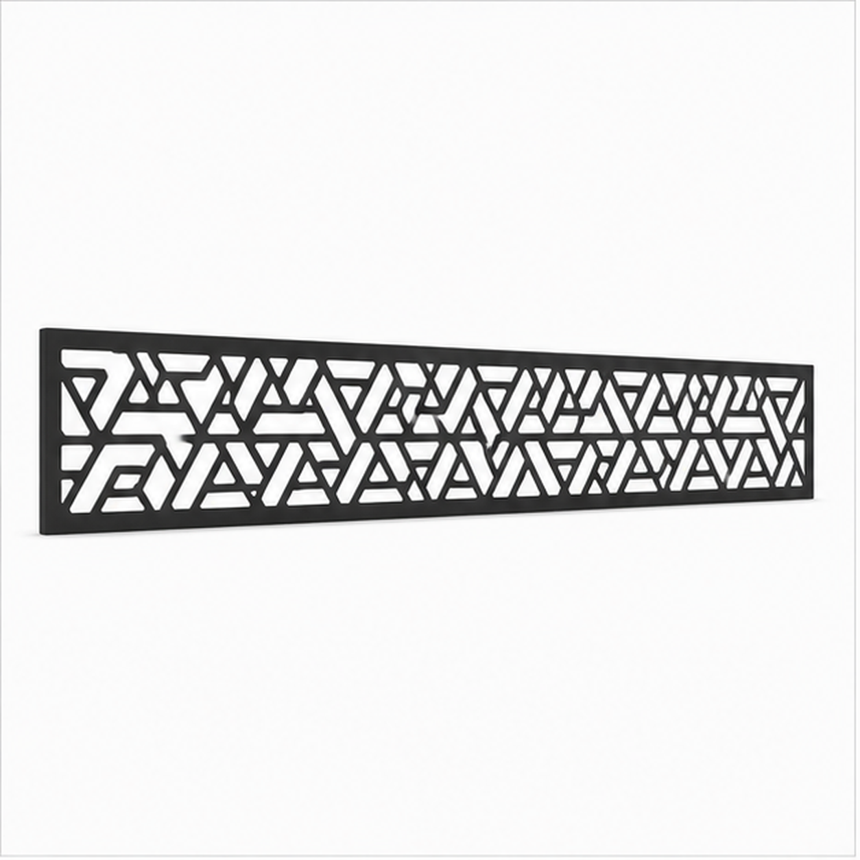 Chevron Leaf Band laser cut metal fence topper insert perspective view, Design 216