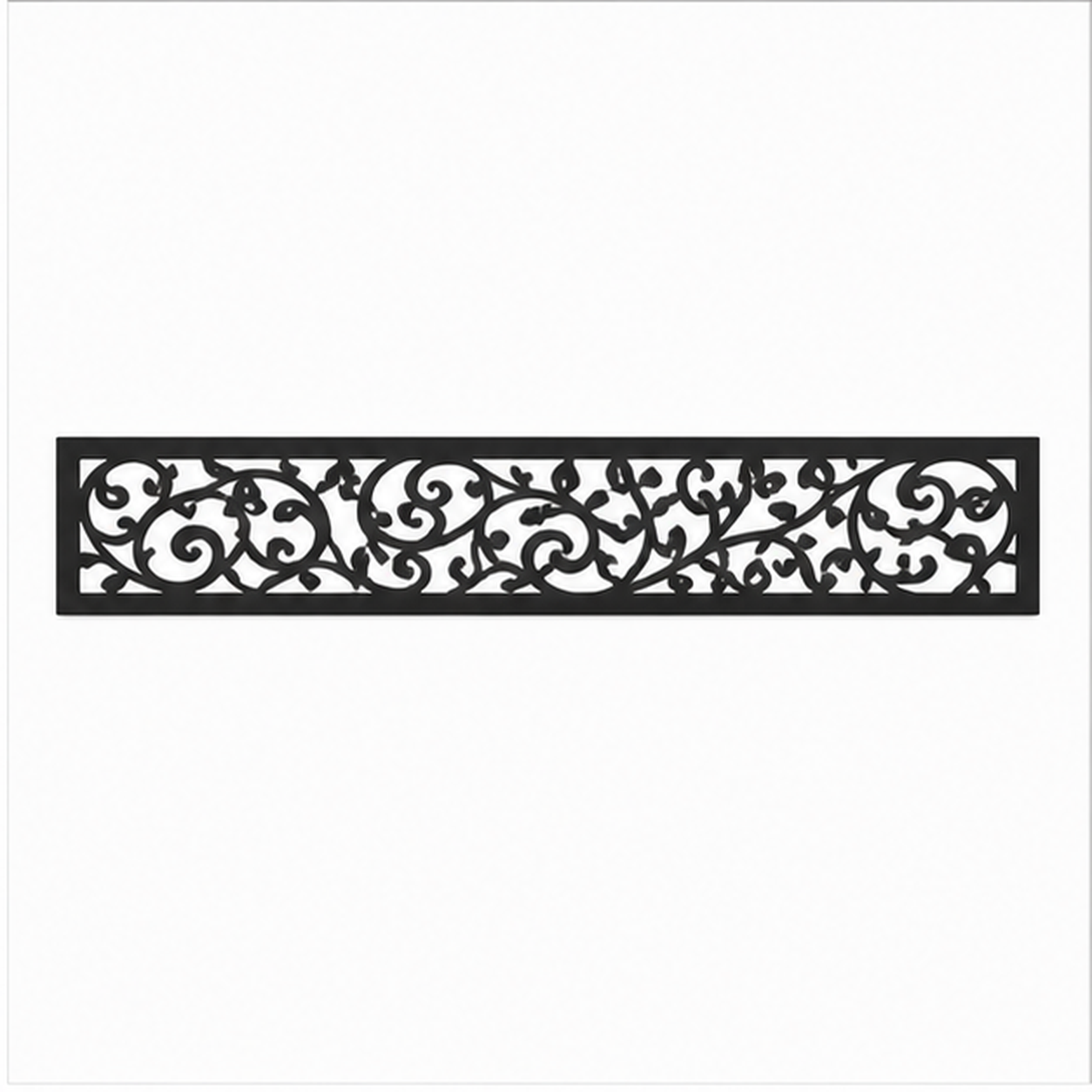 Fine Cloud Scroll decorative metal fence topper front pattern for WPC composite fencing, Design 217