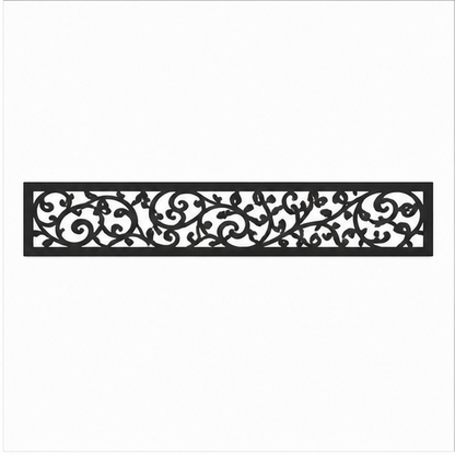 Fine Cloud Scroll decorative metal fence topper front pattern for WPC composite fencing, Design 217