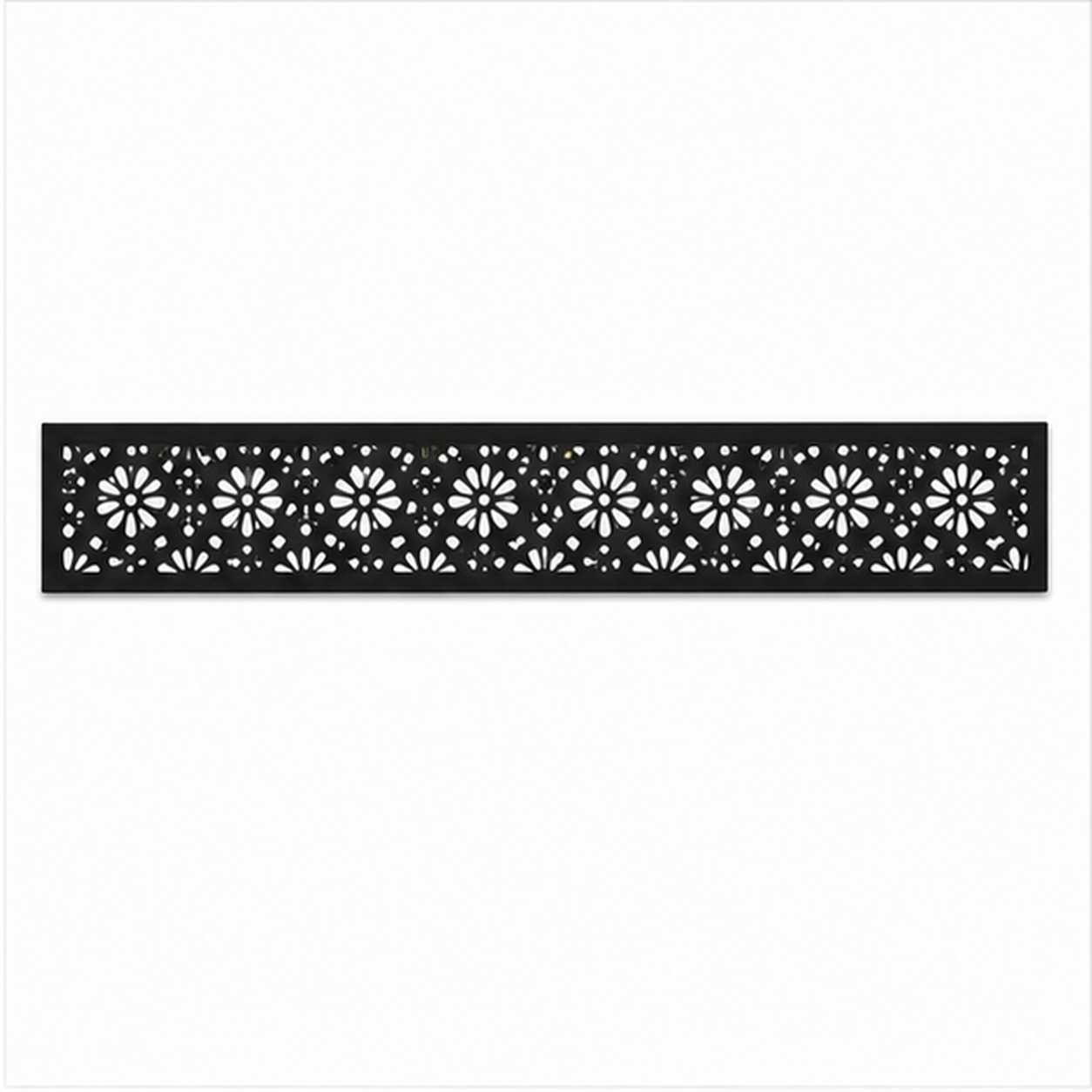 Flower Medallion Grid decorative metal fence topper front pattern for WPC composite fencing, Design 218