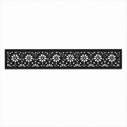 Flower Medallion Grid decorative metal fence topper front pattern for WPC composite fencing, Design 218