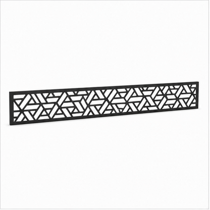Mini Chevron Diamond laser cut metal fence topper insert perspective view, Design 219