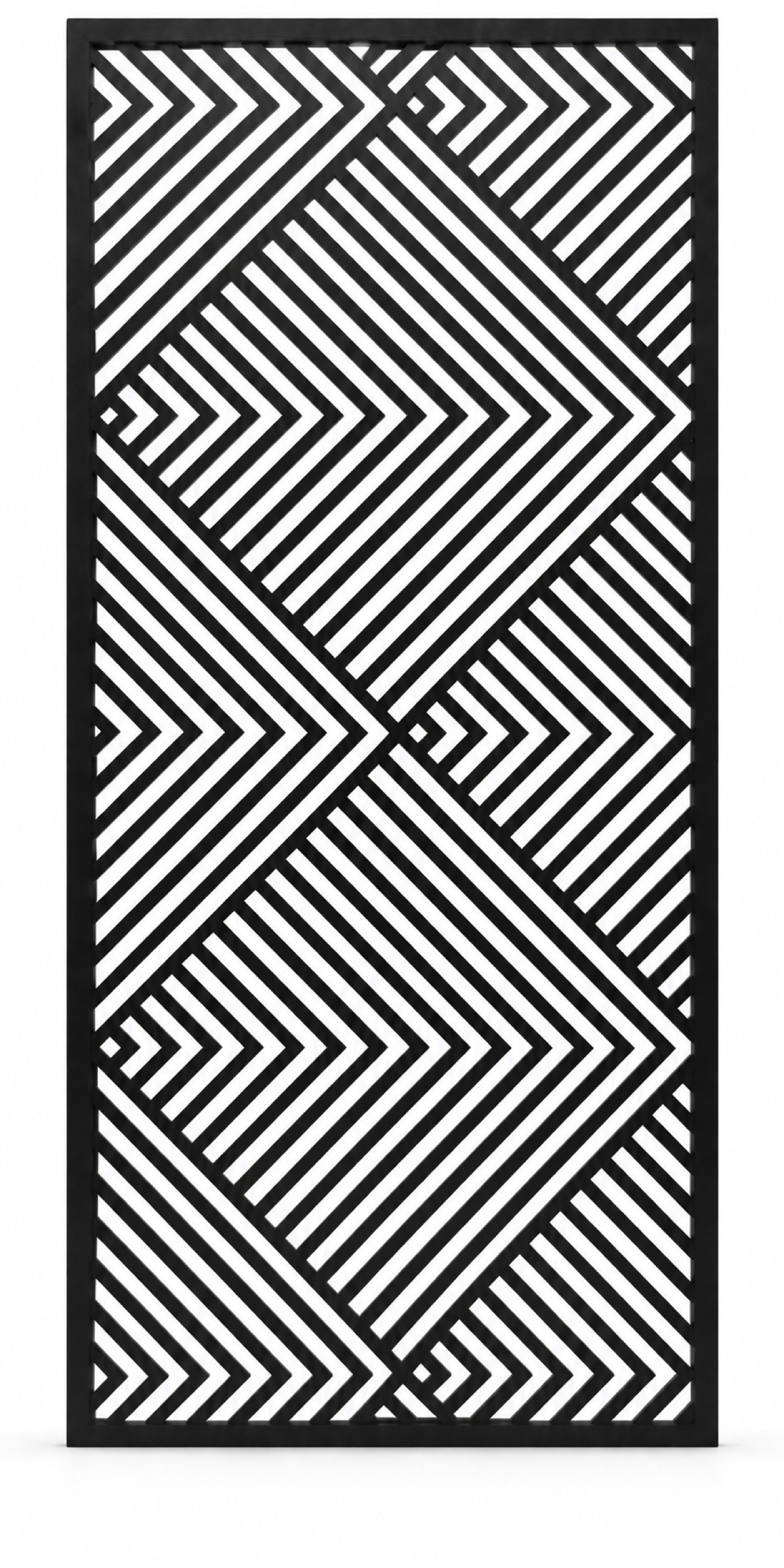 Design 220 Chevron Stripe Weave Laser Cut Metal Privacy Screen Panel front main view