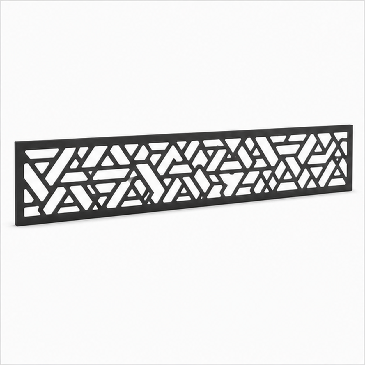 Triangle Leaf Lattice laser cut metal fence topper insert perspective view, Design 220