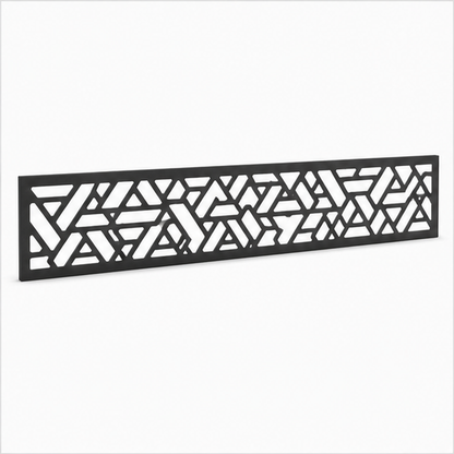 Triangle Leaf Lattice laser cut metal fence topper insert perspective view, Design 220
