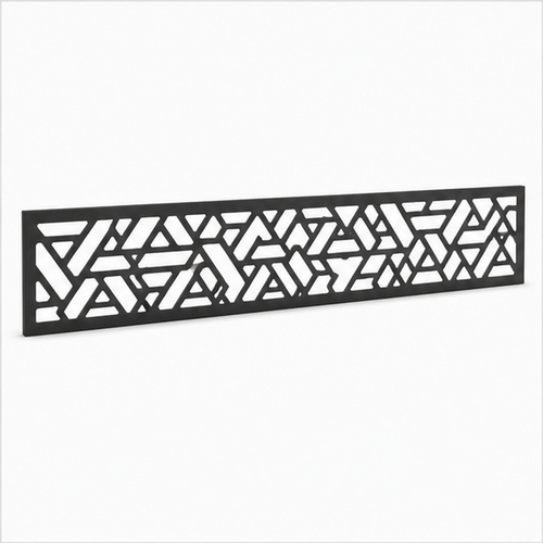 Triangle Leaf Lattice laser cut metal fence topper insert perspective view, Design 220