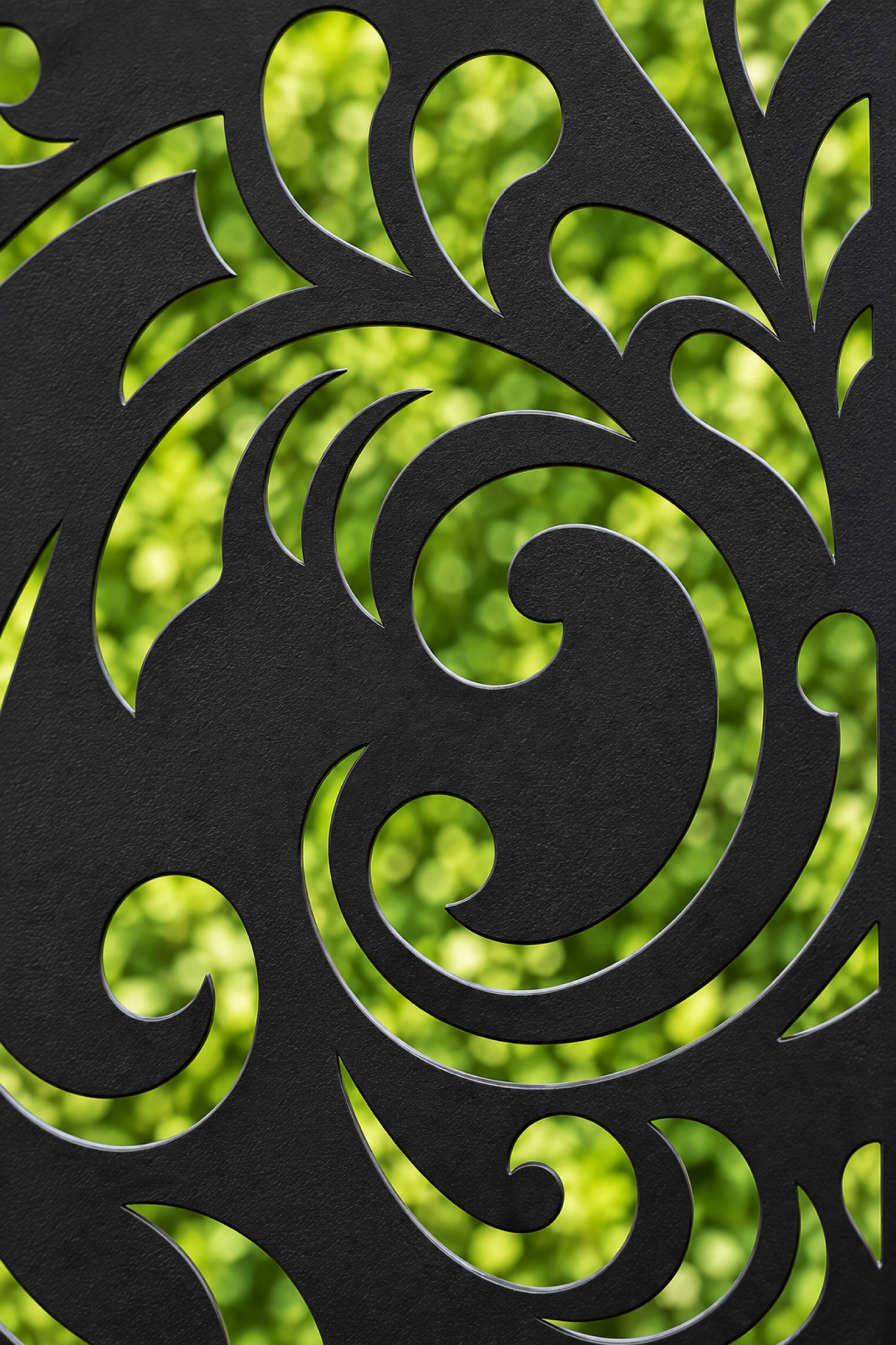 Design 221 Bold Acanthus Cascade Laser Cut Metal Privacy Screen Panel close-up detail view