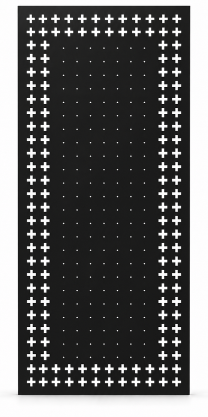 Design 222 Cross Dot Gradient Laser Cut Metal Privacy Screen Panel front main view