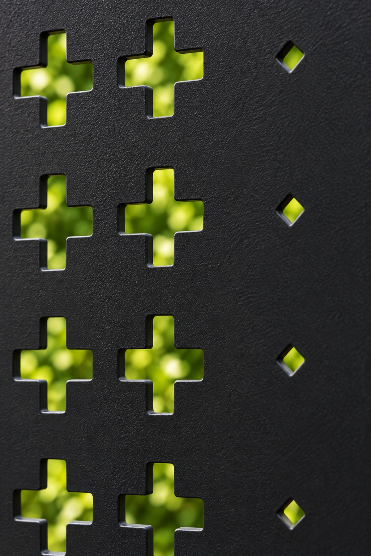 Design 222 Cross Dot Gradient Laser Cut Metal Privacy Screen Panel close-up detail view
