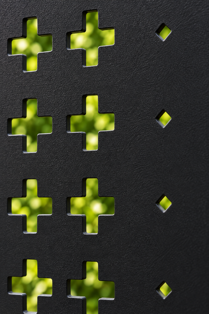 Design 222 Cross Dot Gradient Laser Cut Metal Privacy Screen Panel close-up detail view