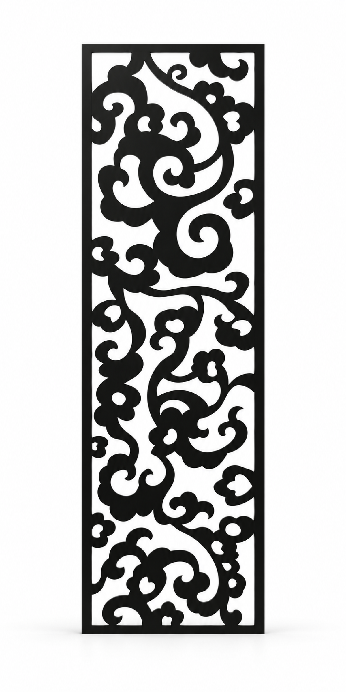 Design 224 Scalloped Cloud Scroll Laser Cut Metal Privacy Screen Panel front main view
