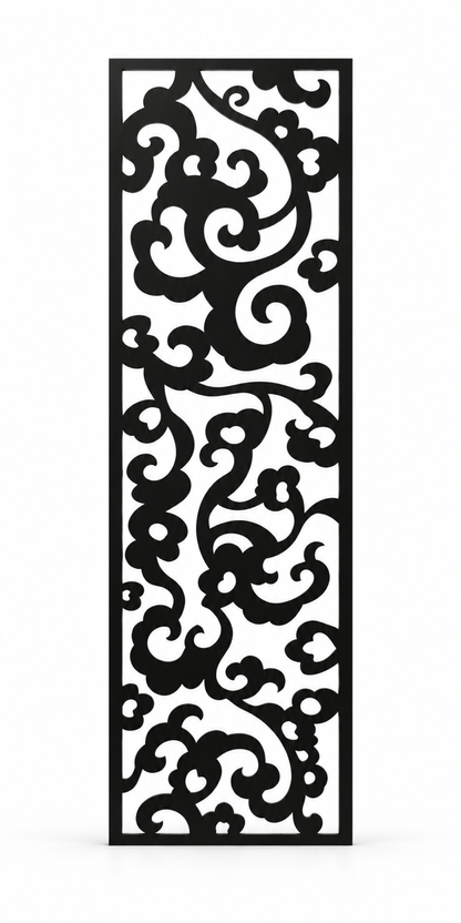 Design 224 Scalloped Cloud Scroll Laser Cut Metal Privacy Screen Panel front main view