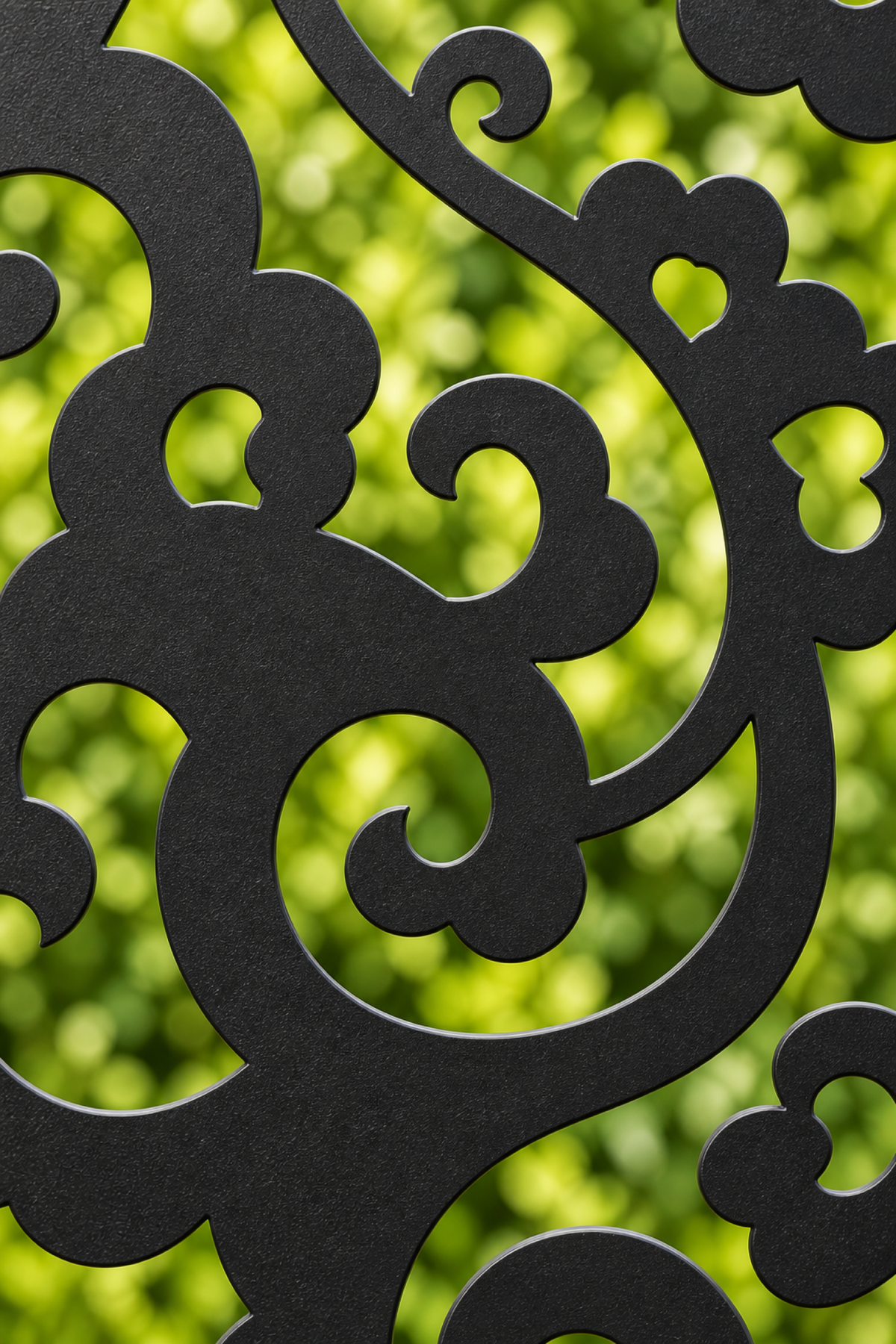 Design 224 Scalloped Cloud Scroll Laser Cut Metal Privacy Screen Panel close-up detail view