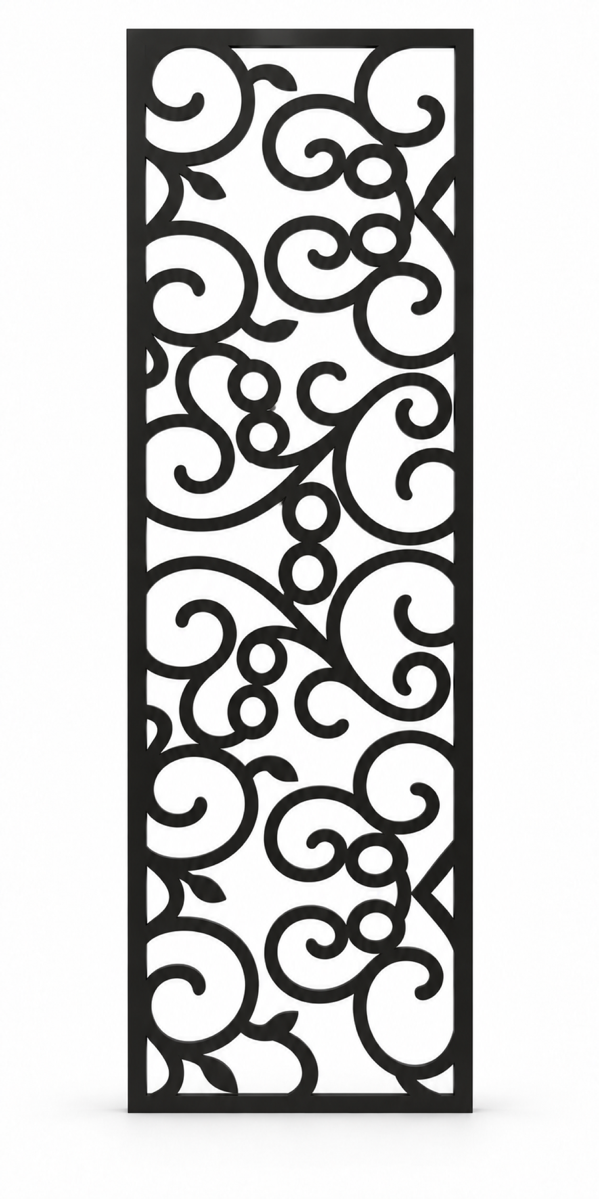 Design 225 Open Loop Scroll Laser Cut Metal Privacy Screen Panel front main view