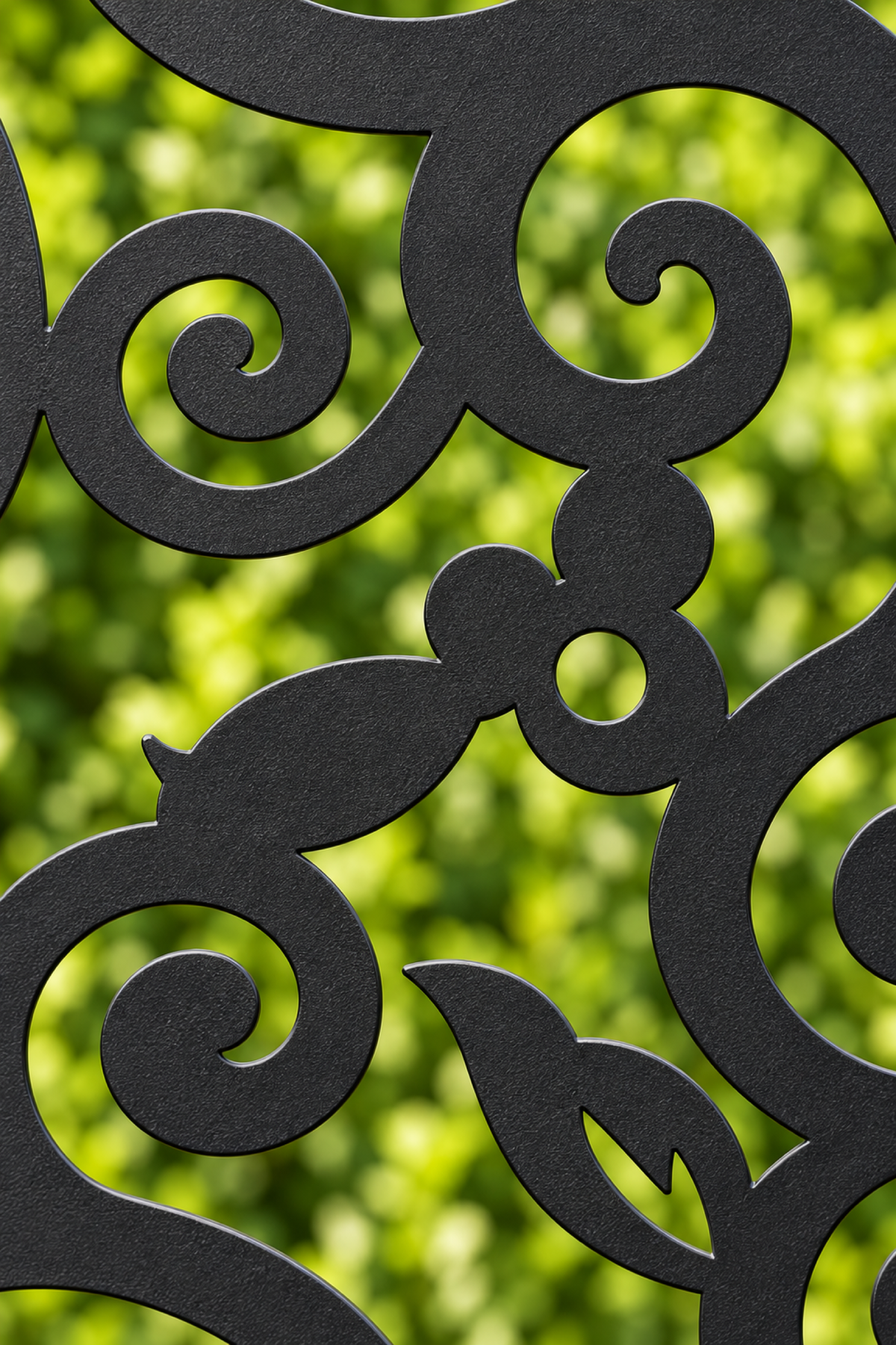 Design 226 Medallion Cloud Scroll Laser Cut Metal Privacy Screen Panel close-up detail view