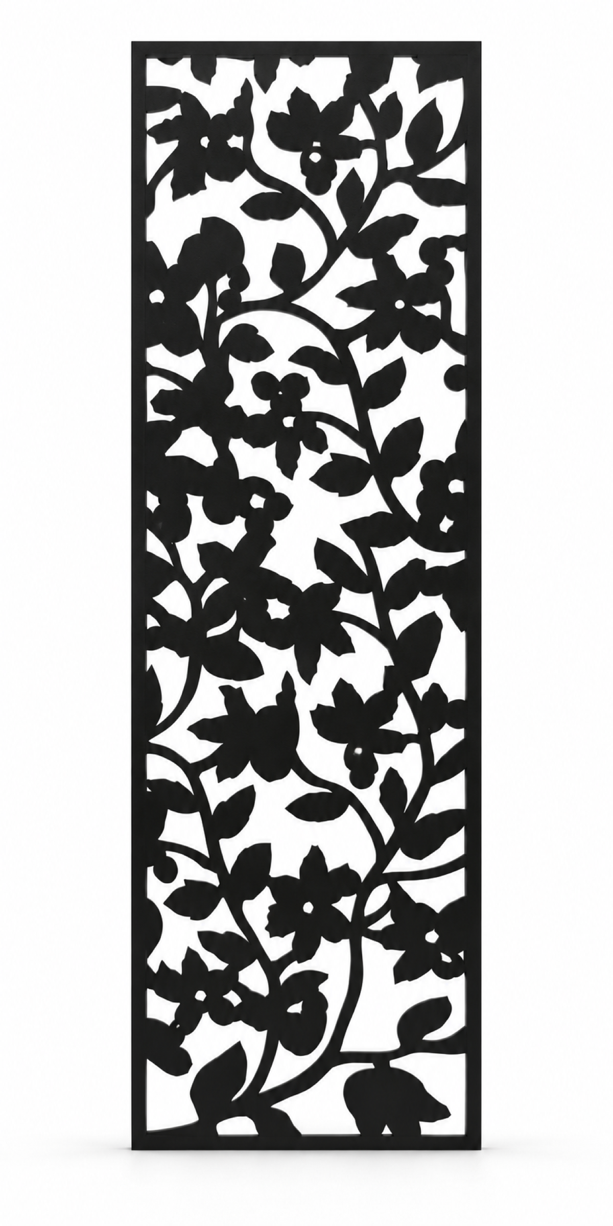 Design 227 Climbing Ivy Silhouette Laser Cut Metal Privacy Screen Panel front main view